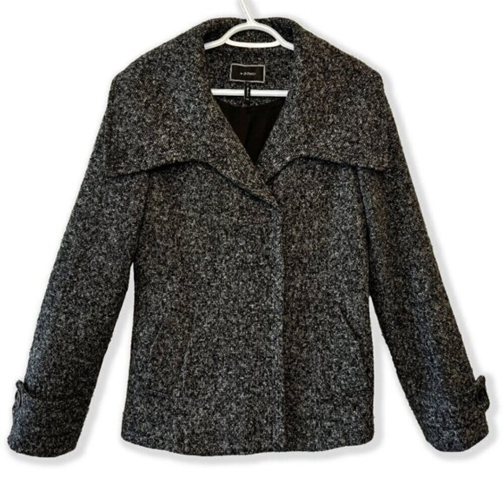 Vintage 80s 90s Le Château Made in Canada Textured Wool Blend Fall Winter Jacket